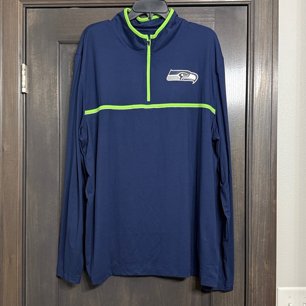 NFL Team Apparel NWOT Seattle Seahawks 1/4 Quarter Zip Pullover Men's 2XL